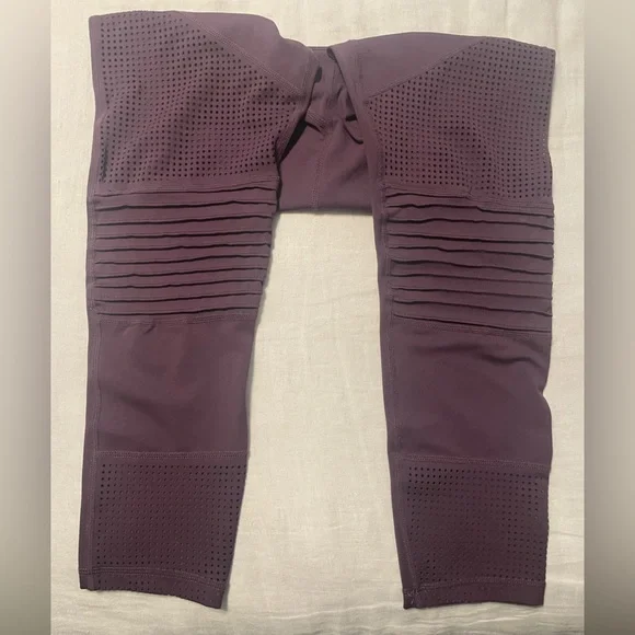 Zyia Blackberry Purple Light n Tight Hi Rise Moto Mesh Leggings Sz 8-10 - Picture 7 of 9
